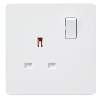 13A 1GANG SWITCH SOCKET PC  WHITE