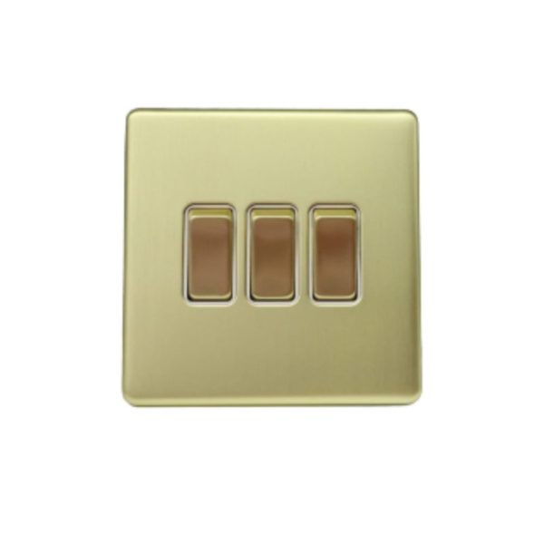 A306 3GANG 2WAY SWITCH GOLD