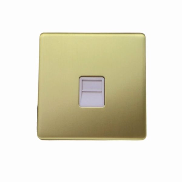 A438 - TELEPHONE SOCKET 1G SECONDARY GOLD