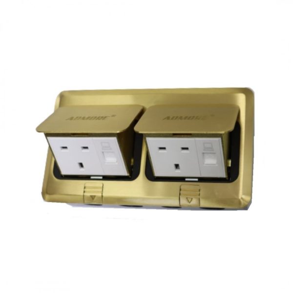 APU13-2-D2-G - 2x13A SOCKET + 2 DATA GOLD