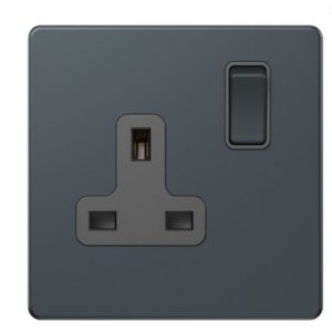 13A 1 GANG SWITCH SOCKET SPRUCE BLUE